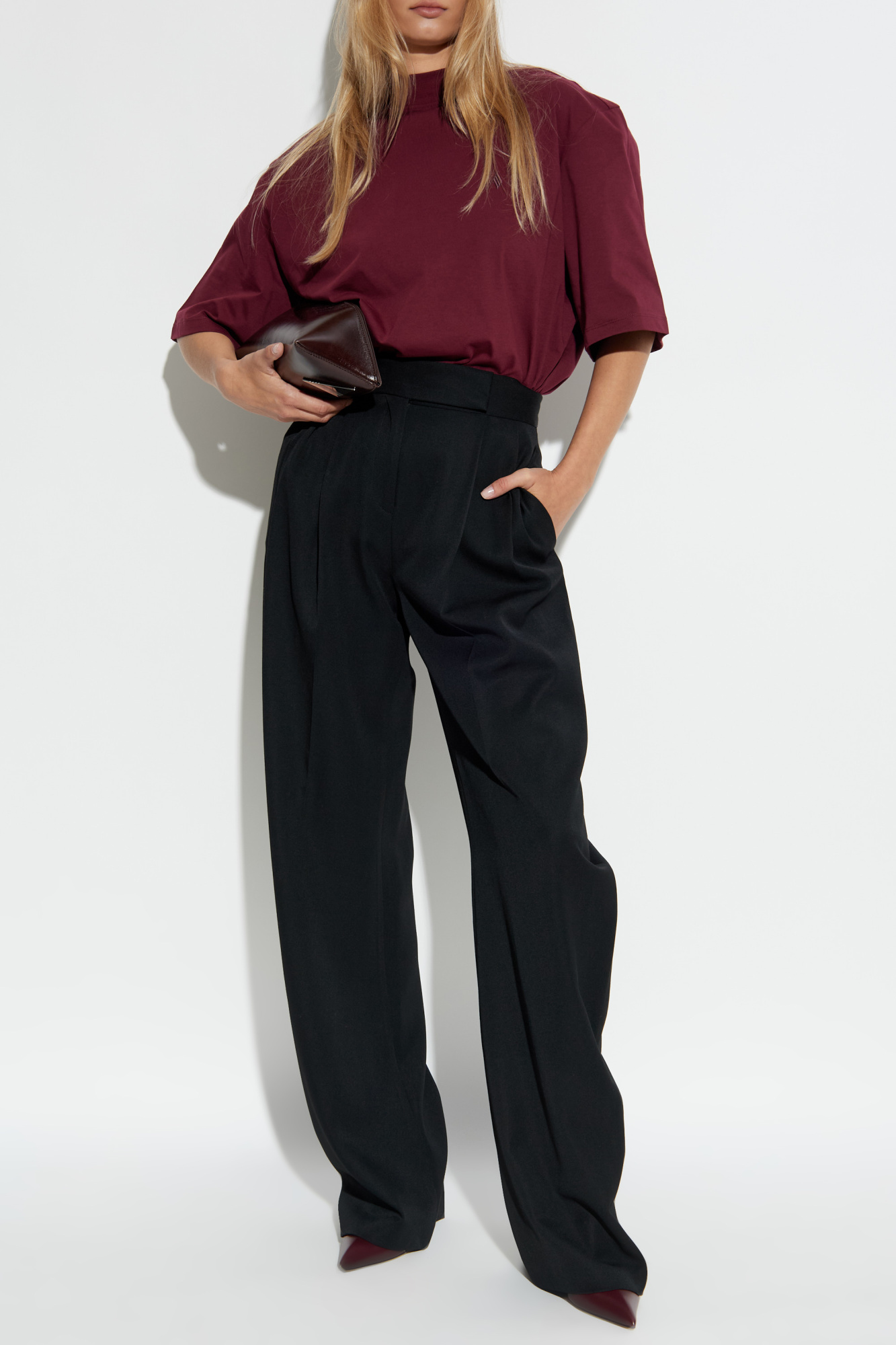 Black Wool trousers with pleats The Attico - Vitkac France